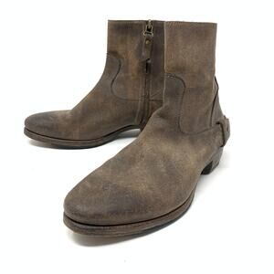 N.D.C. Women's Sz 36 US 6 Upper Suede Ankle Zipper Bootie Brown Distressed